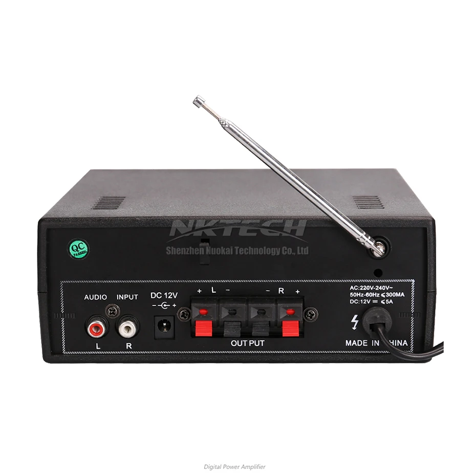 Автомобильный усилитель мощности Kinter-002 цифровой аудиоплеер 2x25 Вт Hi-Fi стерео бас USB SD MP3 FM 12 В 220-240 в двойной караоке микрофон для эхо