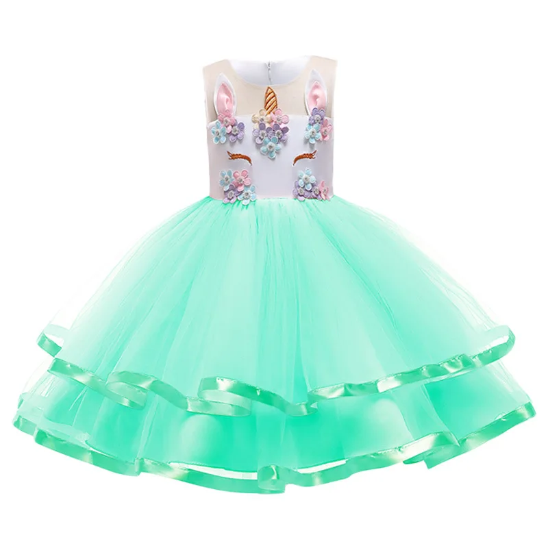 Платье с единорогом для девочек детское милое бальное платье героями