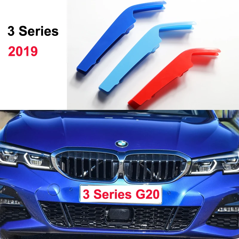 Новинка 2019 г. автомобильная передняя решетка радиатора BMW 3 серии G20 G21 3D M полоски