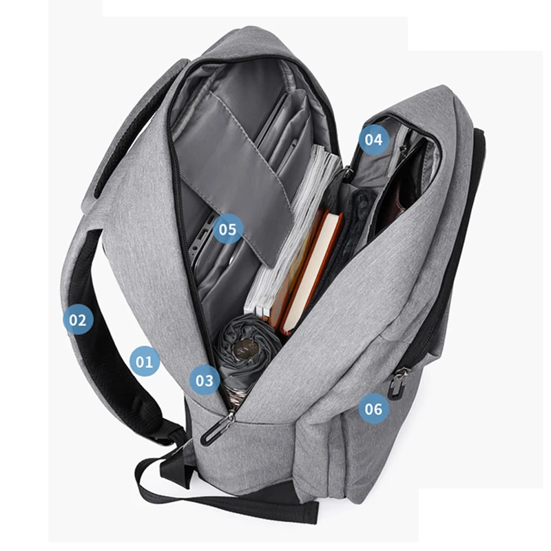 Рюкзак мужской из ткани Оксфорд с USB портом для зарядки|Мужские рюкзаки| |