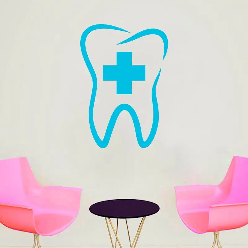 

Dental Clinic Tooth Wall sticker removeable vinyl Teeth clinic sign waterproof Tooth Decor Handmade glass wall decal G584