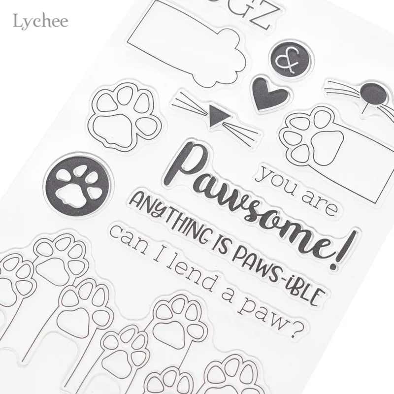 Lychee Life мультяшный шаблон лапы прозрачный штамп Скрапбукинг сделай сам