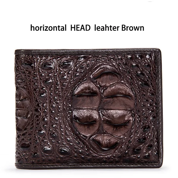 Head Leather McParko Роскошный кошелек из натуральной крокодиловой кожи, мужские кошельки, модный брендовый маленький кошелек, элегантный мужской кошелек из крокодиловой кожи, короткий - Цвет: Head Leather