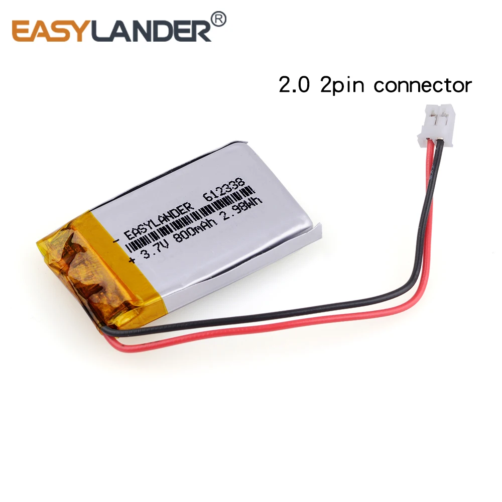 612338 3 7 V 800mAh перезаряжаемый литий полимерный аккумулятор для игрушек millet GPS TEXET FHD