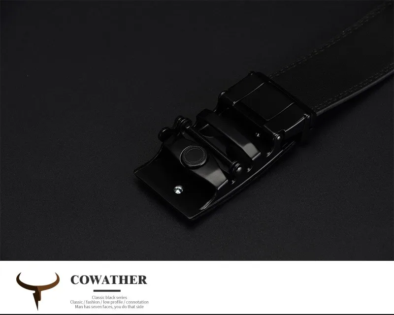 Cowather корова Пояса из натуральной кожи Ремни для Для мужчин высокое качество натуральной кожи автоматическая мужской ремень Винтаж металлические пряжки ремня 110-130 см