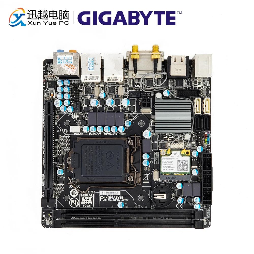 Gigabyte GA H77N WIFI настольная материнская плата H77 LGA 1155 для Core i7 i5 i3 DDR3 16G Mini ITX