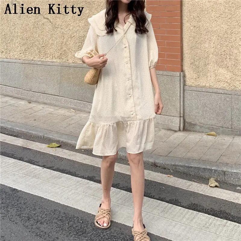 Прямое Двухслойное милое Повседневное платье с оборками 2019 летнее свободное