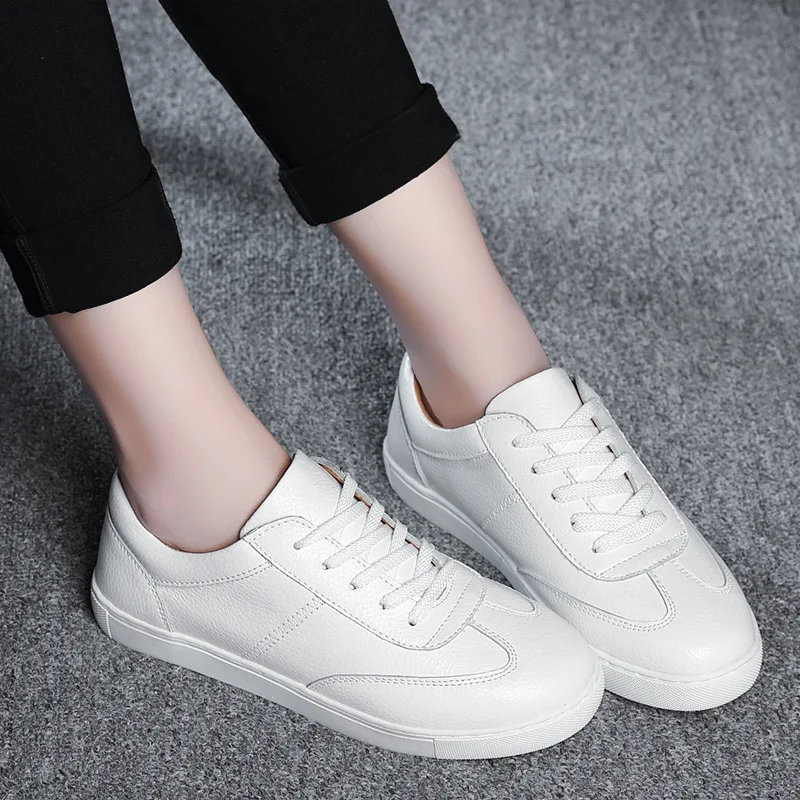 Женские повседневные туфли из натуральной кожи на шнуровке повседневная обувь