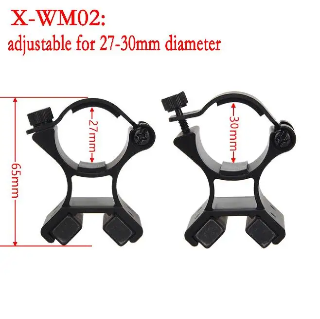 For 27mm-30mm Крепкая Магнитная x-образная рама, крепление для оружия, X-WM01, X-WM02, тактический охотничий фонарик, кронштейн для прицела, крепления для 24-27 мм и 27-30 мм - Цвет: For 27mm-30mm
