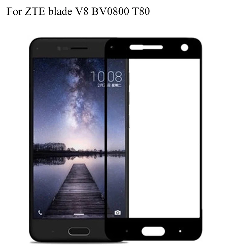 2 шт. закаленное стекло для ZTE blade V8 BV0800 T80 полное покрытие 9H Взрывозащищенная