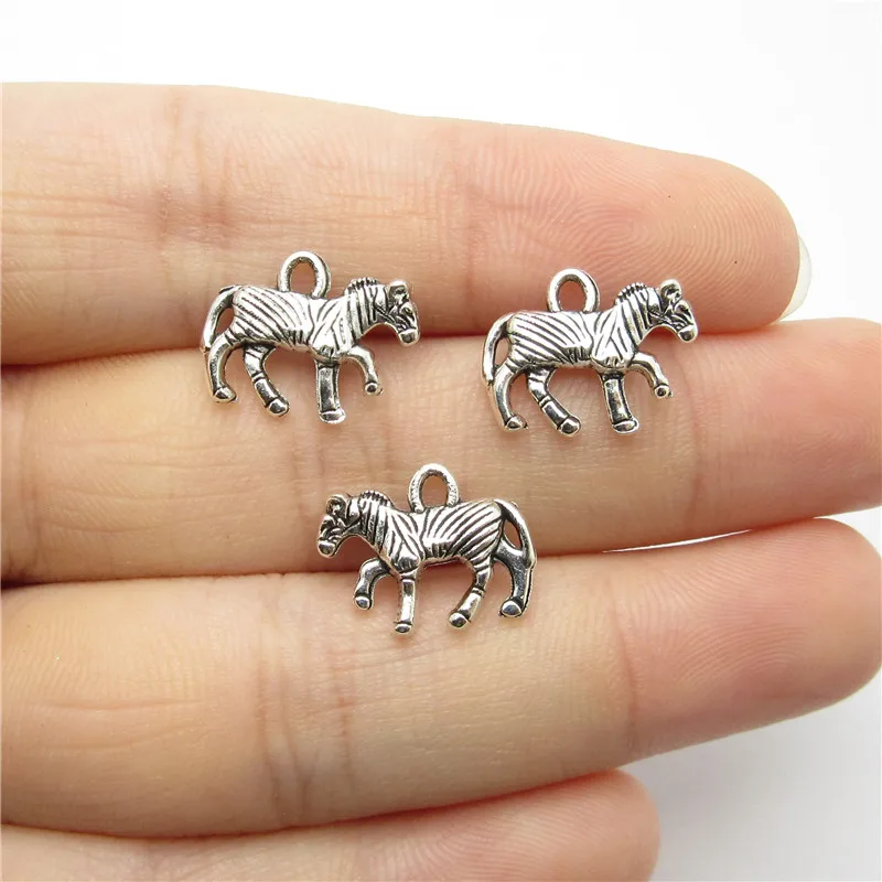 100 шт. (15*12 мм) античная серебряная подвеска в виде зебры Подходит для pandora стиль