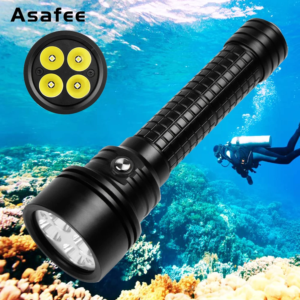 Asafee DIV15S мощный Дайвинг светильник фонарь 3800 люмен 4 шт. Cree XPL-V3 светодиодный магнитный переключатель профессиональный дайвинг вспышка светильник