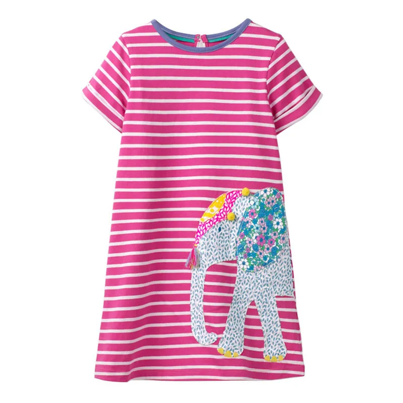 Jumping meters Unicorns Dresses Princess Cotton Summer New Arrival Baby Girls Clothes Short Sleeve Party Tunic for girls | Детская