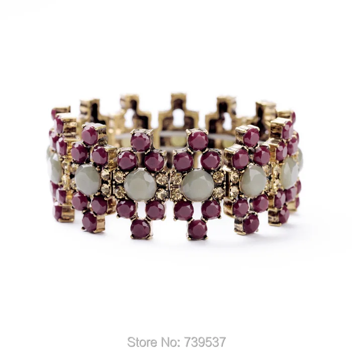 2017 новейшие ювелирные изделия красочные смолы ретро браслет и стрейч эластичный