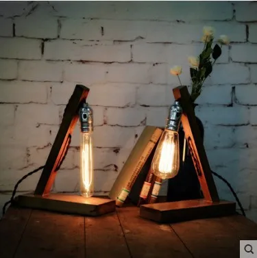 Винтажные настольные лампы Эдисона деревянные/бамбуковые Tafel деревянные для