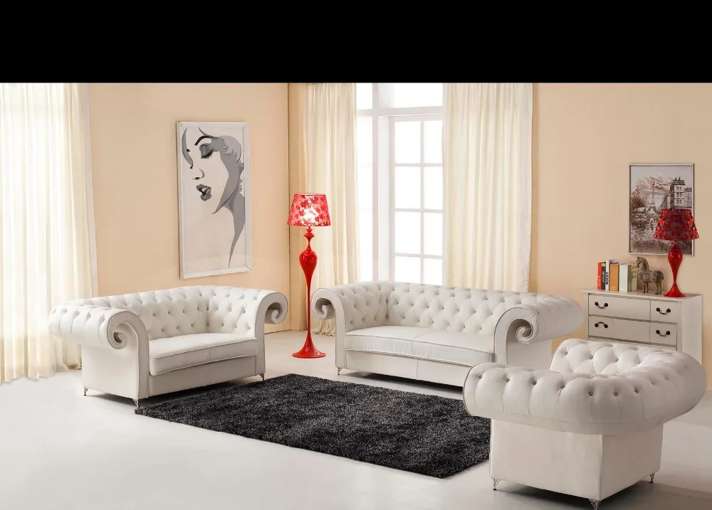 

2015 кожаный диван Chesterfield дизайн #