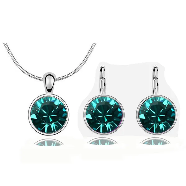 Блестящее циркониевое круглое ожерелье с подвеской в виде Луны серьги модные