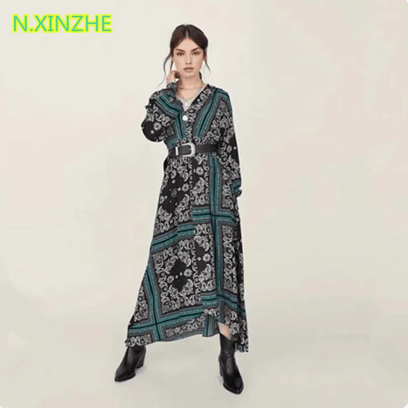 Женское асимметричное платье с длинным рукавом и v-образным вырезом модель S4947 2019