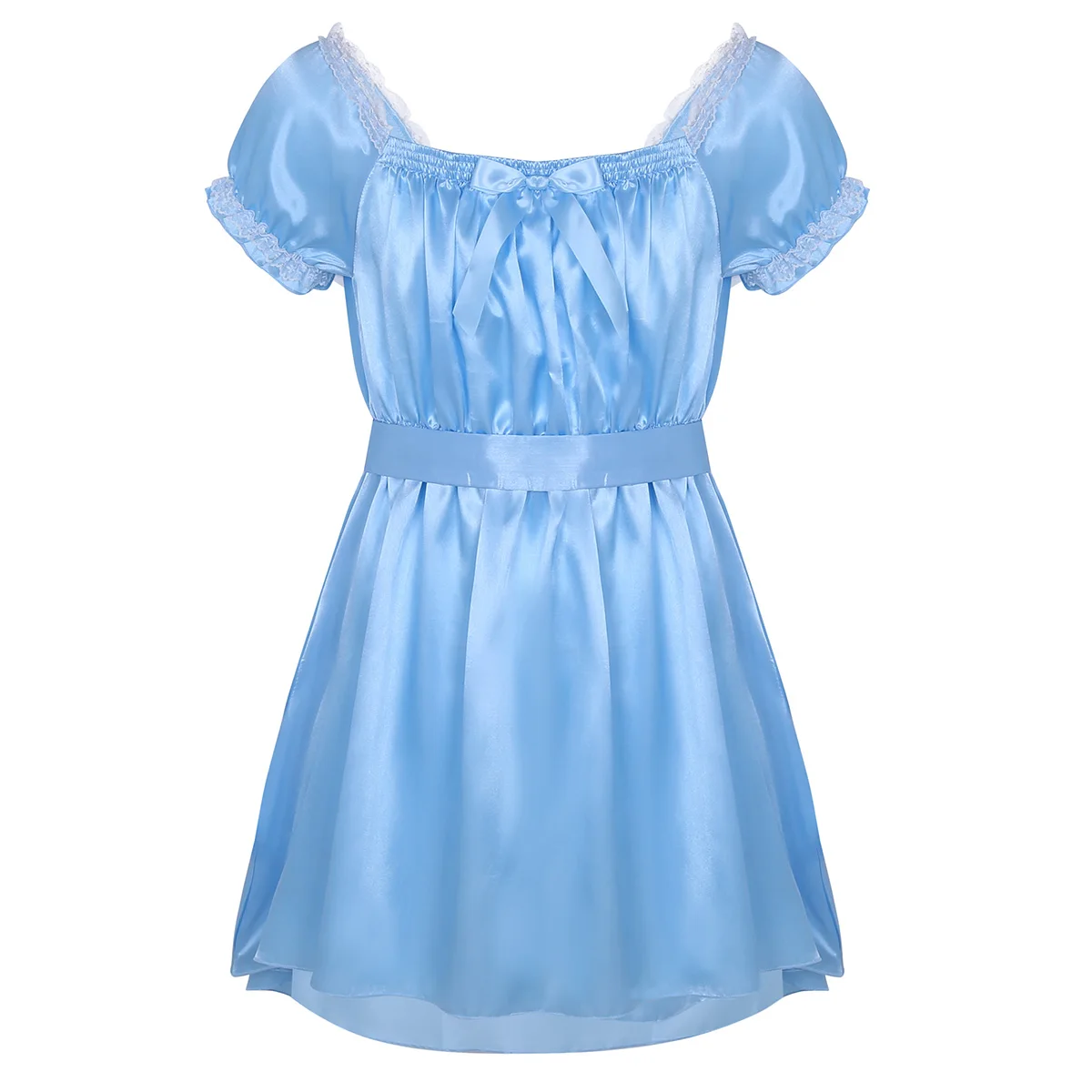 Iiniim мужское сексуальное женское белье костюм Babydoll Блестящий Мягкий Атлас кроссдресс мужской с поясом неженкое нижнее белье сексуальное эротическое