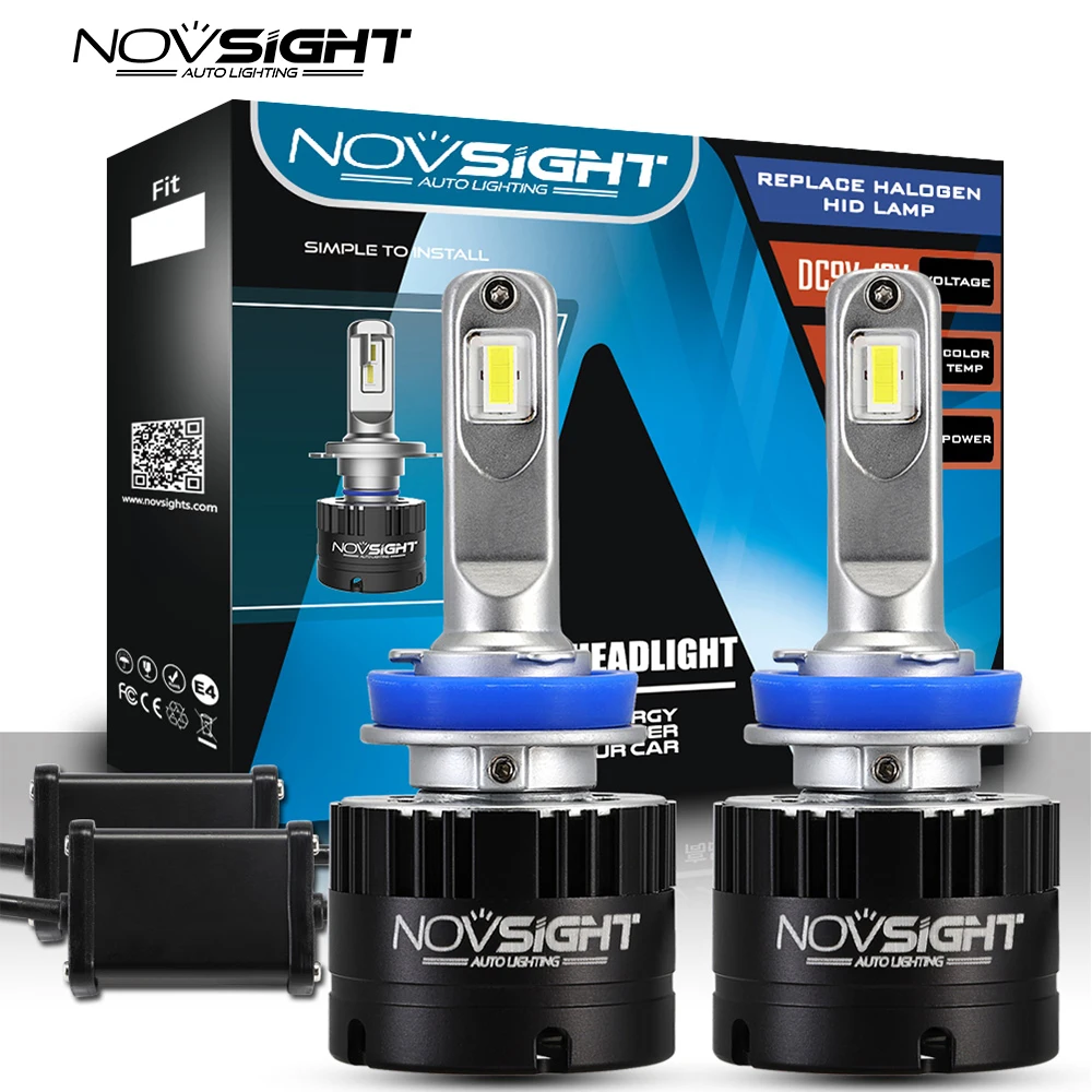 Автомобильная фара Novsight светодиодная суперяркая H11 H4 h7 9005 HB3 9006 HB4 H1 80 Вт 5500 лм