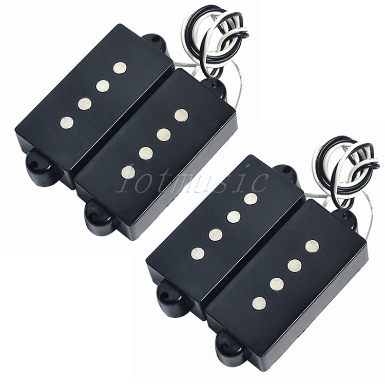 

Kmise Bass Guitar 4 String PicKups Set Humbucker Pickups Bridge and Neck Noiseless For Precision Bass Guitar Replacement