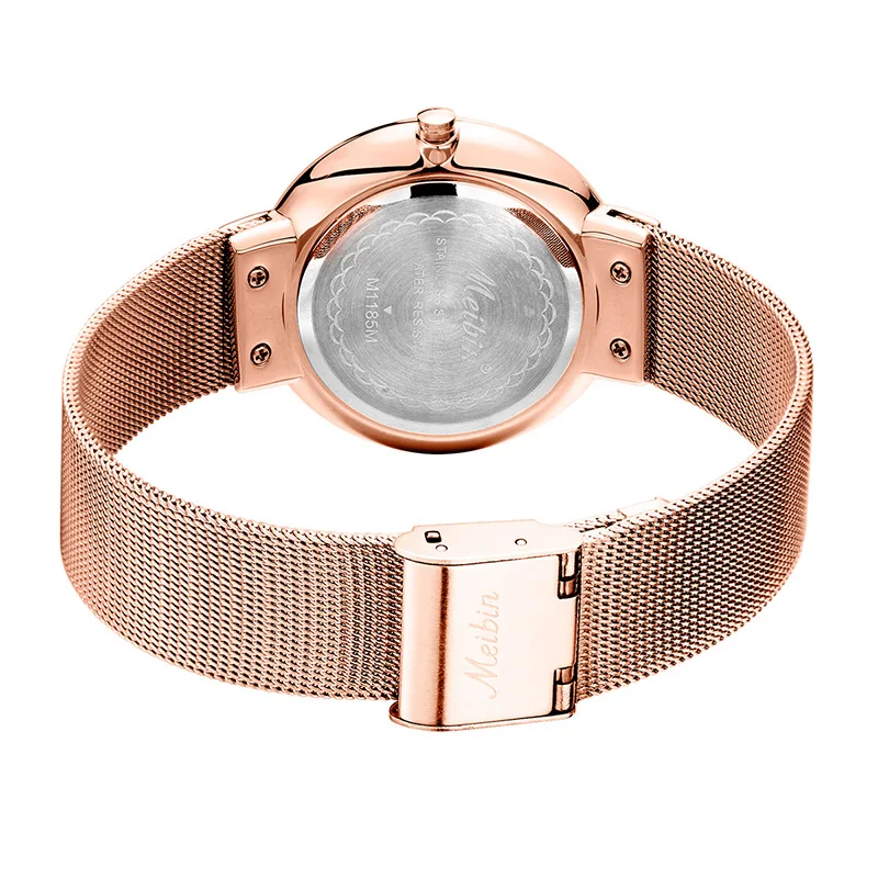 

MEIBIN Brand Quartz Couple Watch Steel Strap Women Or Men's Watch Couple's Watches Montre De Waterproof Couple Zegarek Damski