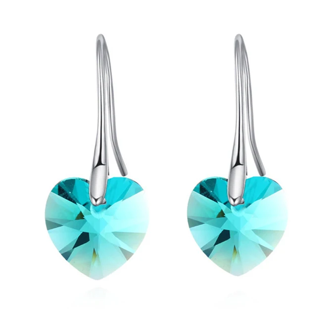 Модные серьги с кристаллами Swarovski кулон в виде сердца для женщин подарок на день