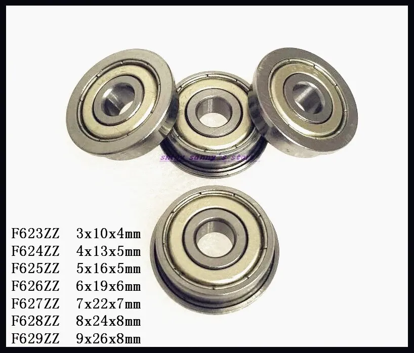 3 8 шт./лот F623ZZ F624ZZ F625ZZ F626ZZ F627ZZ F628ZZ F629ZZ фланцевый подшипник с глубоким желобом