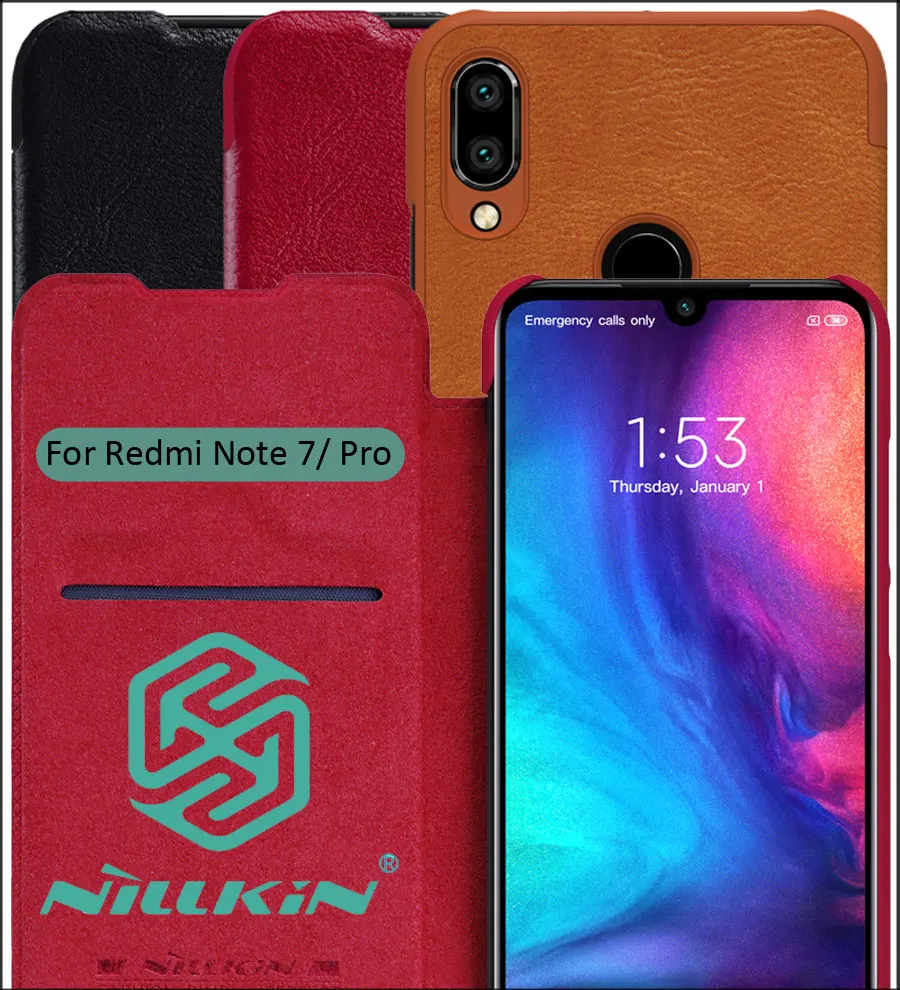 Кожаный чехол книжка Nillkin Qin для Xiaomi Redmi Note 7 Pro|Чехлы-книжки| |