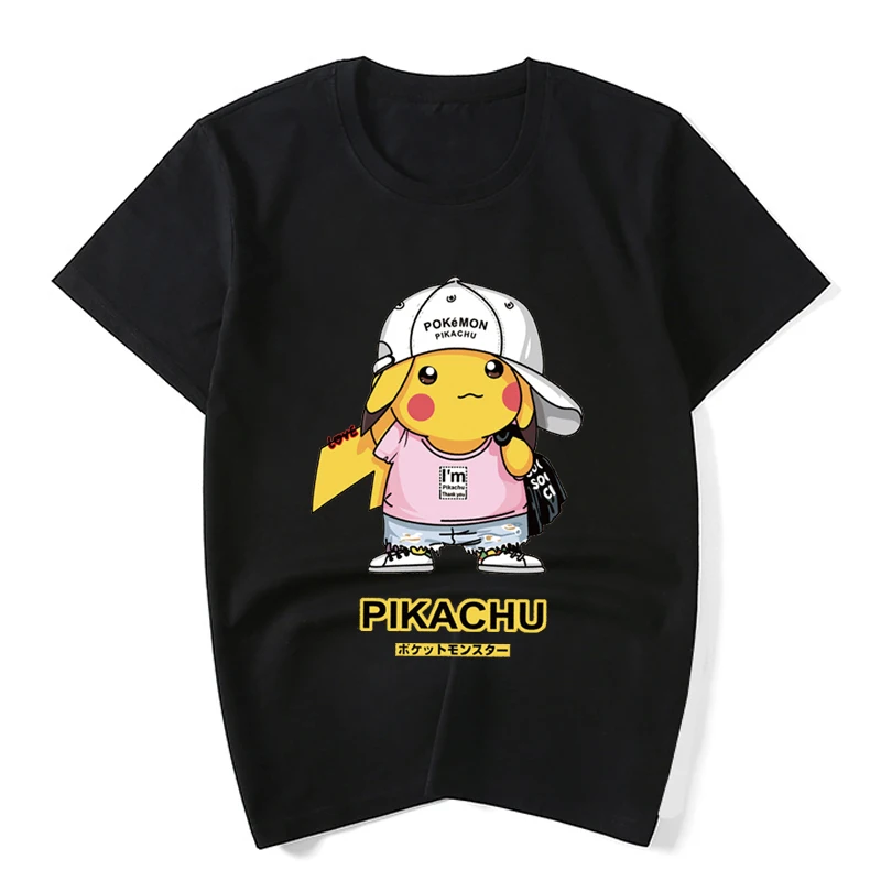 Японская уличная одежда Pikachu футболки с коротким рукавом в городском стиле