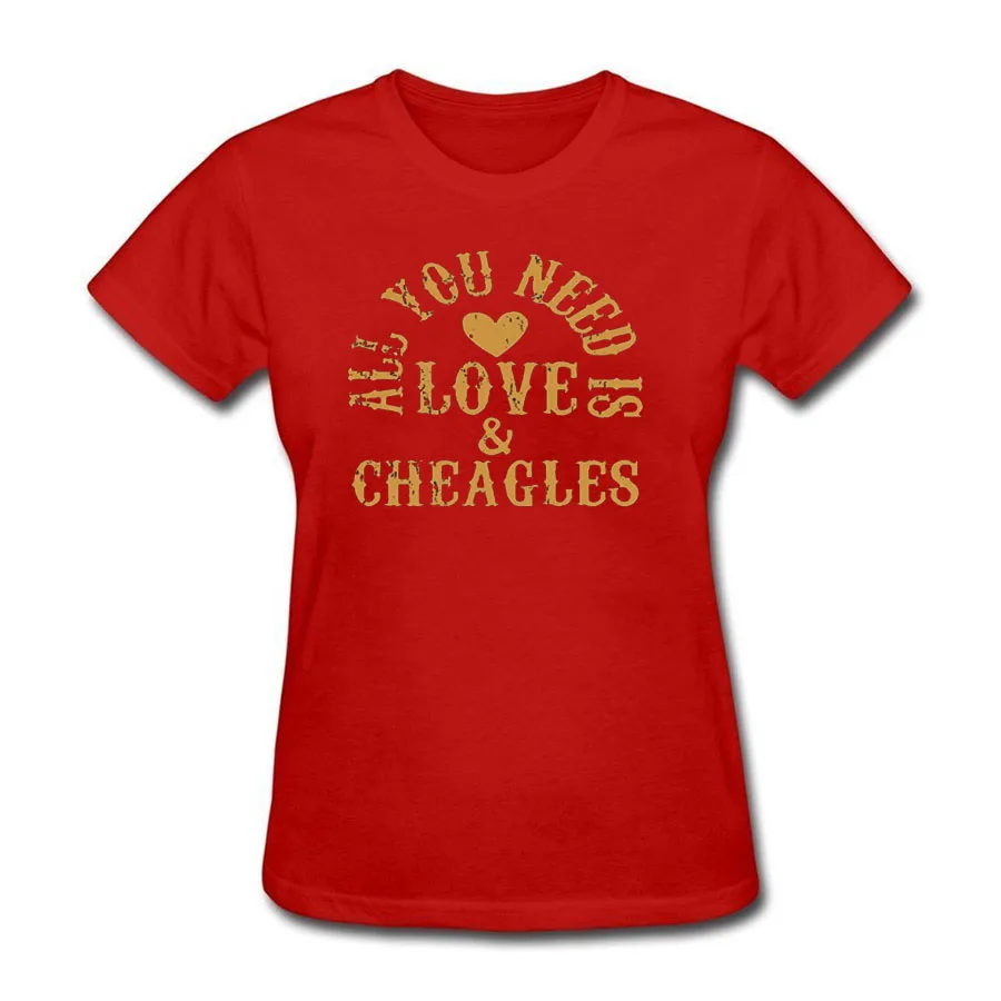 Женская футболка All You Need Is Love и Cheagles футболки Для женщин 100% хлопок красивые