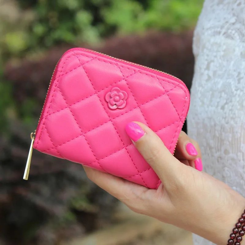 Новинка кошелек на молнии для девочек розовый женский цветные кожаные кошельки
