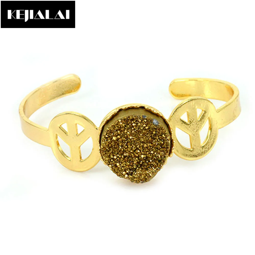 Блестящий браслет с натуральным камнем в форме дерева Браслет манжета красочные