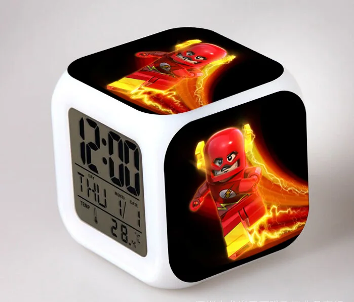 Флэш мультяшный будильник детские игрушки Led reloj будильник, цифровой Электронные часы с будильником Пробуждение свет стол reveil wekker - Цвет: see chart
