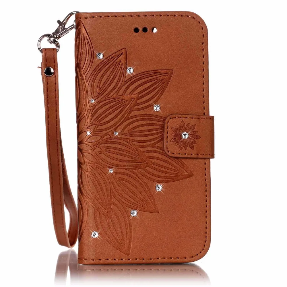 3D Блестящий Чехол бумажник с кристаллами и стразами откидной кожаный чехол для