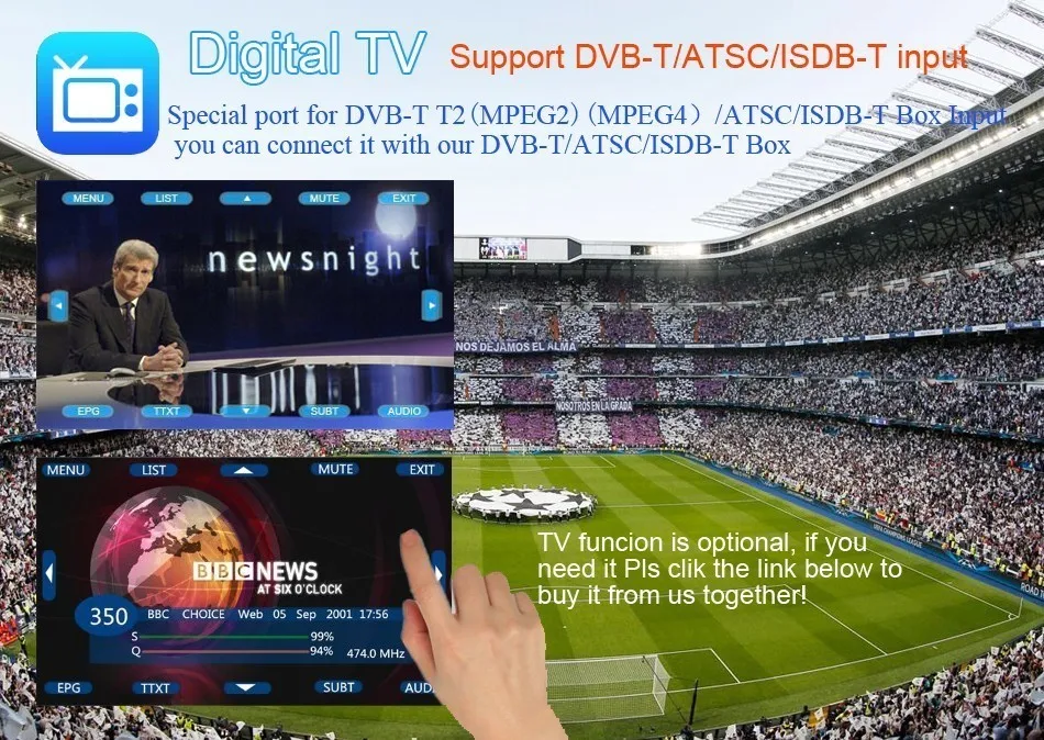 

High Speed HD Car TV Tuner Mobile DVB-T T2 MPEG-4 Digital TV Receiver Box Dual Antennas for Russia European