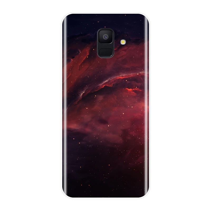 Задняя крышка для Samsung Galaxy A6 A8 Plus 2018 Мягкий силиконовый чехол с красным сердцем A7 A3