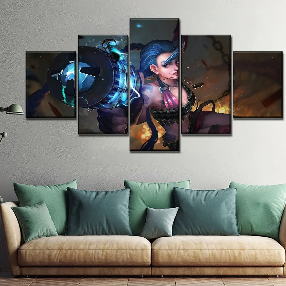 Высококачественная Картина на холсте Лига Легенд картина Jinx современное