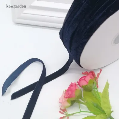 Kewgarden Wholesale 10mm 1cm Flocking Ribbons DIY Bowknot Accessories Satin Ribbon Handmade Tape Packing Riband 50 Yards | Дом и сад