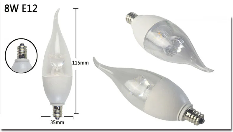 6 шт./лот светодиодный лампы E14 E12 B15 E27 B22 SMD2835 110 V-220 V светодиодный Свеча светильник 3 Вт 5 Вт 8 Вт Светодиодный Люстра белый/теплый белый светодиодный светильник