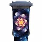 DIY 3D яркие цветы съемный водостойкий стикер Наклейки мусорное ведро крышка мусорного ведра наклейка плакат 120 литра 240 литра