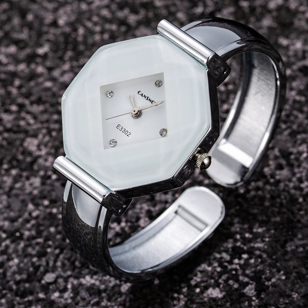 Роскошные женские кварцевые часы с браслетом из нержавеющей стали уникальной