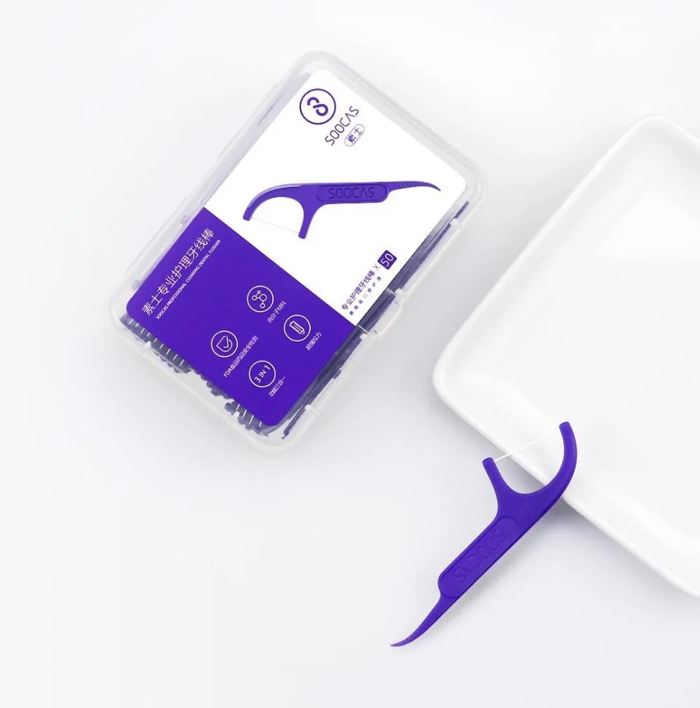 Xiaomi Soocas зубочистки зубная нить зубочистки зубы Зубочистки палочка для очистки профессиональная зубная нить 50 шт. зубочистки