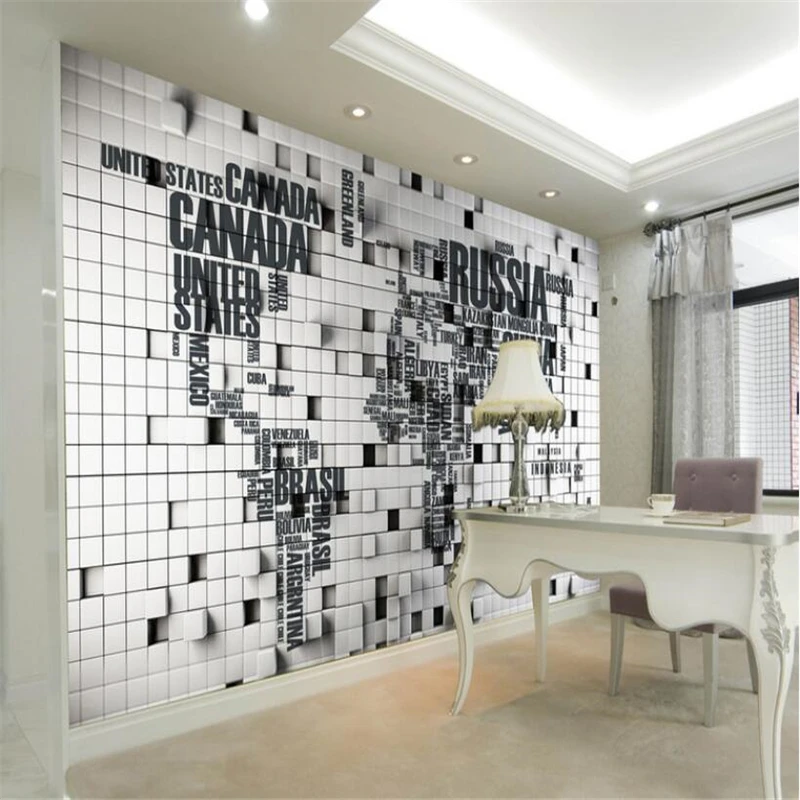 Большие пользовательские обои beibehang карта издания мира английский 3D стерео фон с