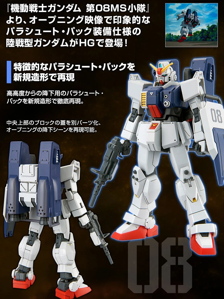 Gundam HG 1/144 модель RX-78 [г] единорог Gundam типа грунта(Парашют пакет) Мобильный костюм детские игрушки с держателем