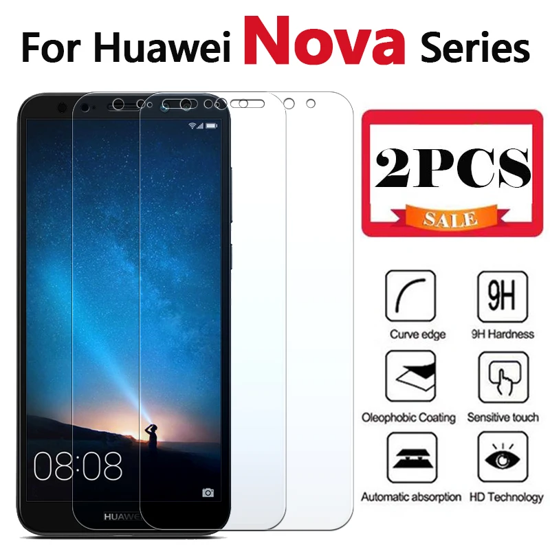 2 шт. Защитное стекло для Huawei nova Закаленное пленка huaweii i 2i plus tremp huawey mate 10 lite
