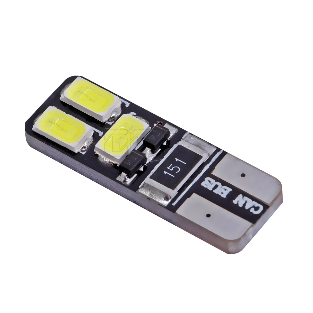 Бесплатная доставка 100 шт./лот авто LED T10 led canbus W5W t10 6smd 5630 5730 Светодиодная лампа без