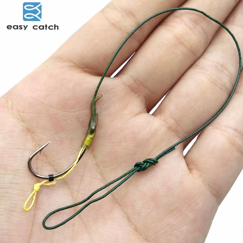 Легкая ловля 18 шт Карп рыболовные волосяные установки с зеленым покрытием