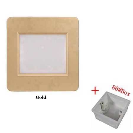 Gold With 86Box Светодиодный Интеллектуальный ночник индукционный радар-датчик движения человеческого тела лестничный свет ступенчатая лестница в прихожую, настенный светильник с 86 коробкой - Цвет абажура: Gold With 86Box