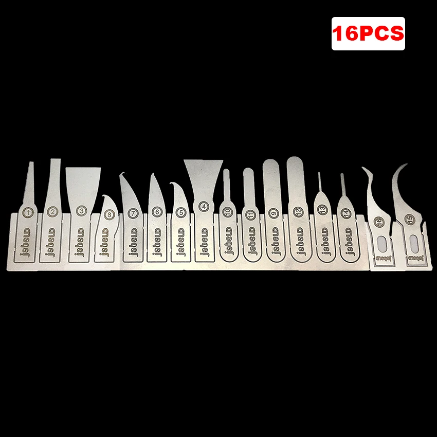 16Pcs Soft Blade Оригинальная твердость IC чип BGA материнская плата жесткий диск печатная плата ремонт нож изогнутые тонкие лезвия для iphone samsung - Цвет: 16Pcs Soft Blade